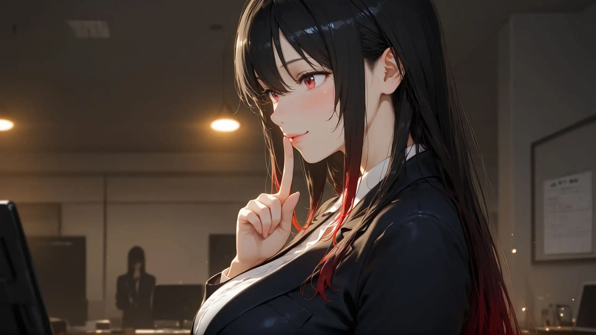 清楚な新人と夜のオフィスで中出し濃密SEXPart1 サンプル画像 2