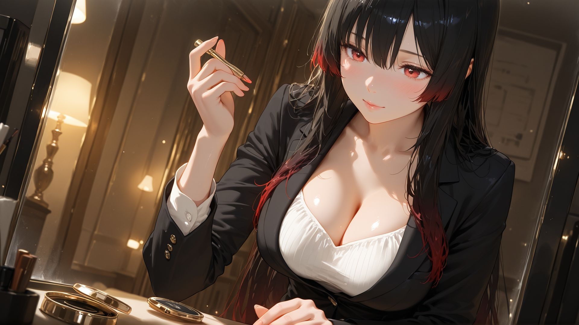 清楚な新人と夜のオフィスで中出し濃密SEXPart1_7