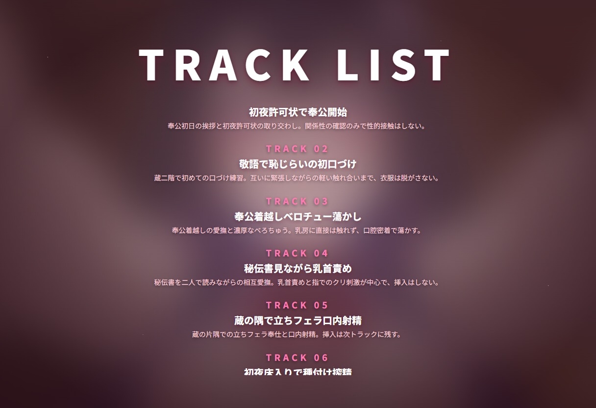 【ダウナー敬語×初夜許可状】薬師見習い娘の若旦那さま蔵二階どすけべ奉公朝までずっと種付け初夜(全89分)_2