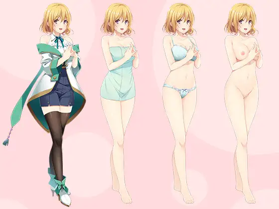 【立ち絵素材R18】金髪ショートの魔法使い少女 フルセットPSDパック サンプル画像 2