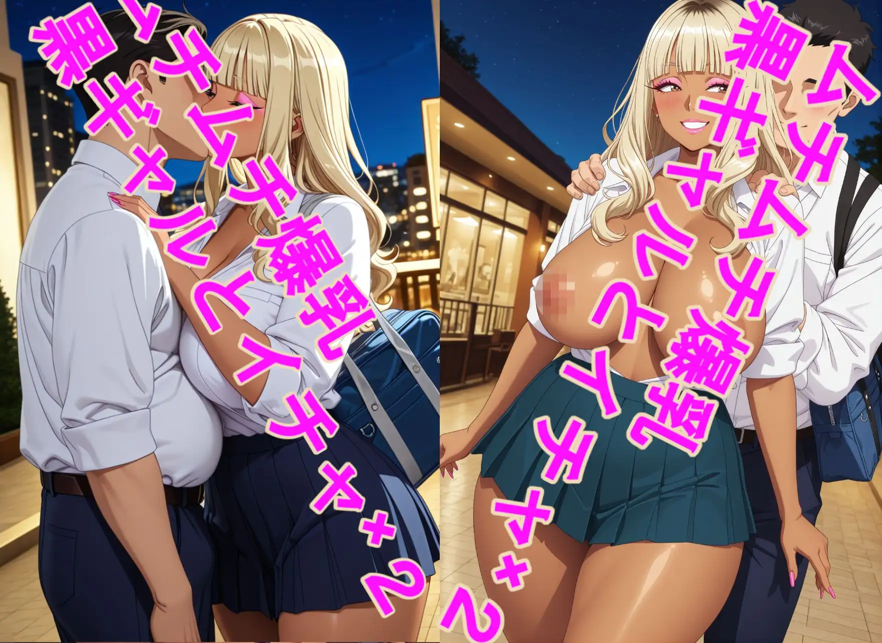 ムチムチ爆乳、黒ギャルJKとイチャイチャエッチな下校 サンプル画像 3