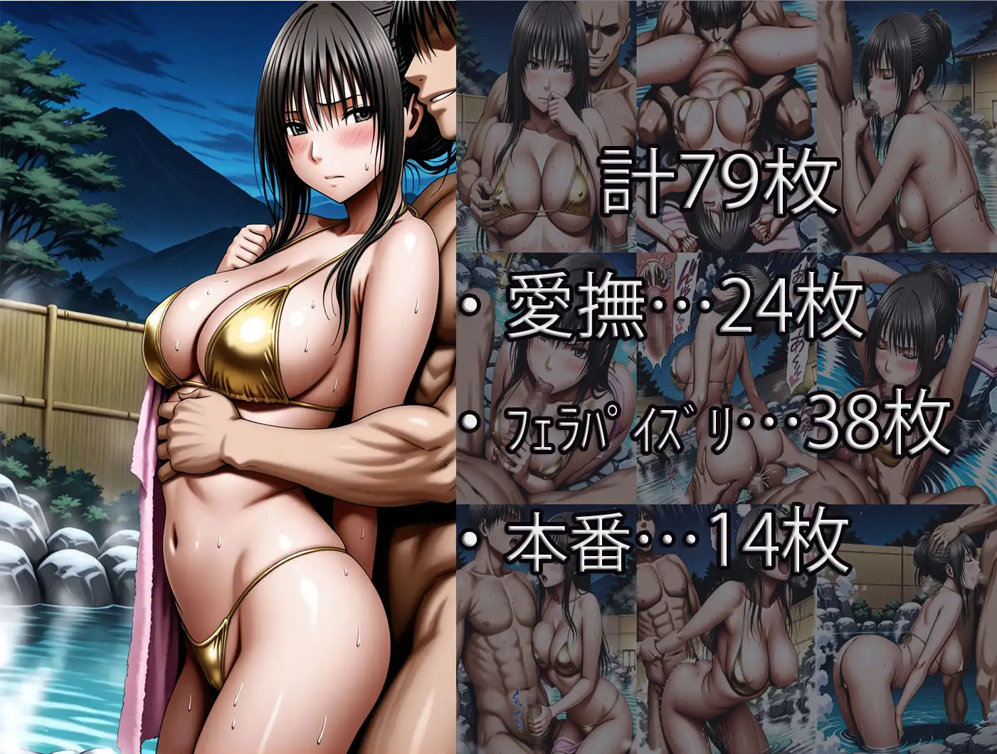 鈴〇彩花・持田〇ずさ・藤浦〇ナタ・南雲〇ゆき【金色ビキニ堕ち】 サンプル画像 2