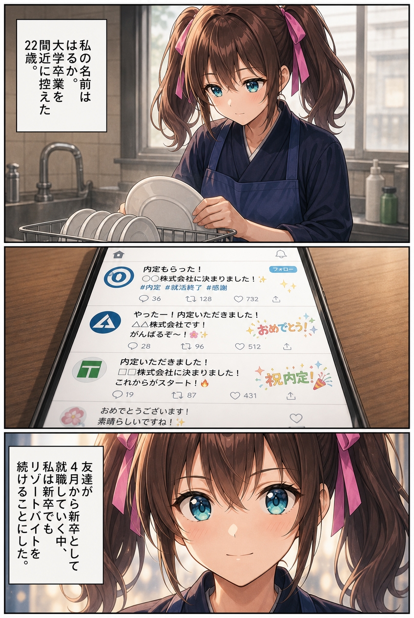 はるか、新卒でもリゾートバイトやるってよ 第1話「就活って、コスパ悪くないですか?」-2