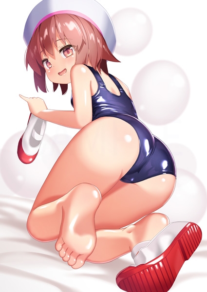 サークルカットの子にスク水を着せてみた 上履き編 画像1