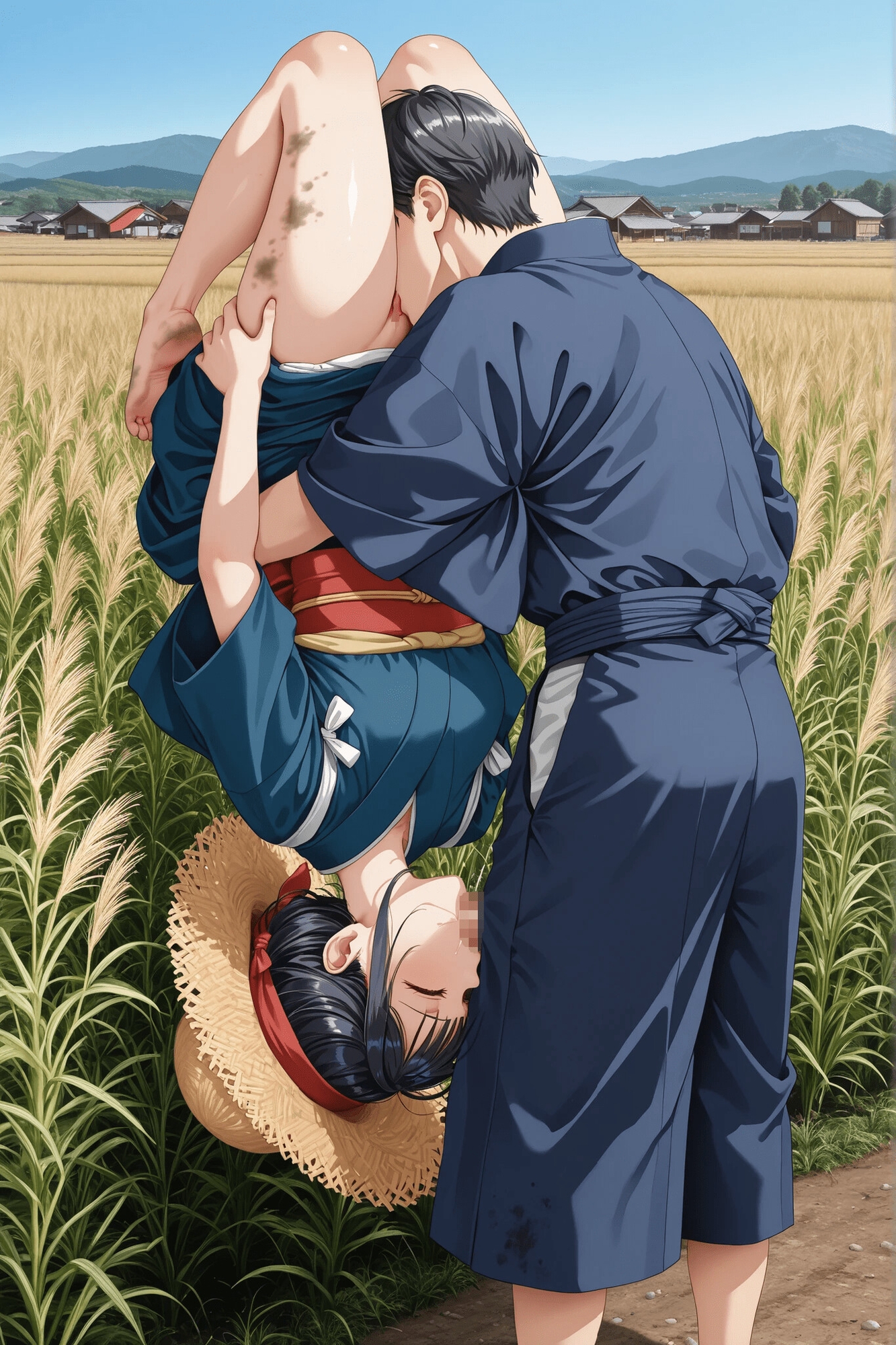 早乙女と田んぼで田植っち！ 私の湿った田んぼにあなたのたくましい苗を植え付けて！_4