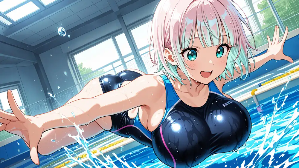 爆乳水泳部員と若手教師の競泳水着個人レッスン【4K/300枚】 サンプル画像 4