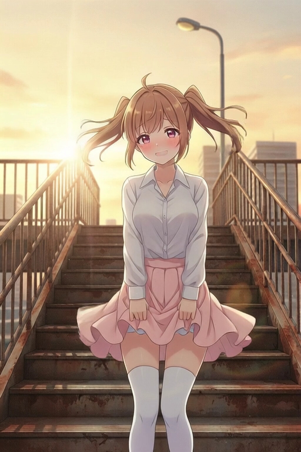 錆びた歩道橋と風待ちほのか thumbnail 2