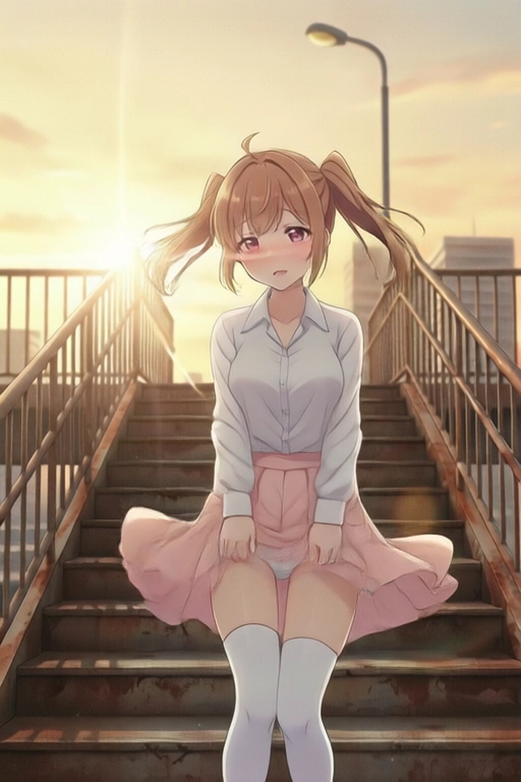 錆びた歩道橋と風待ちほのか thumbnail 3