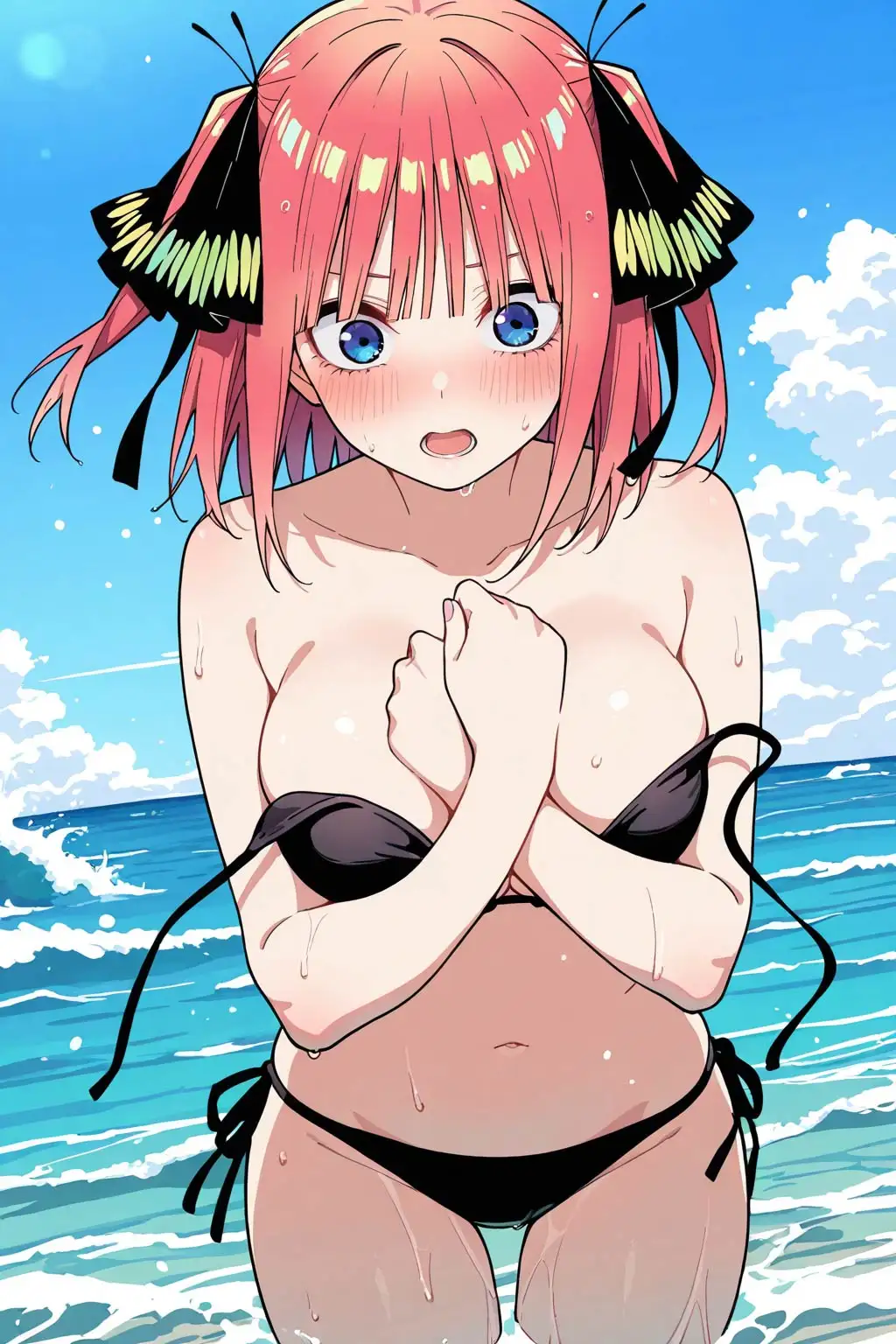 水着姿の二乃が誘惑してくるのでそのまま浜辺でエッチしました サンプル画像 3