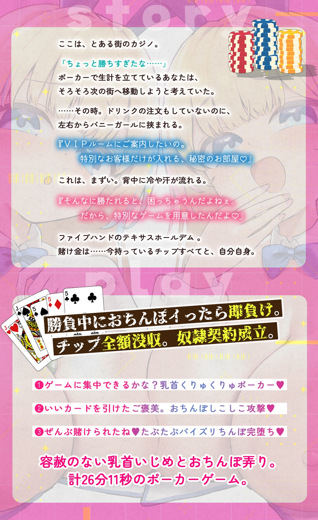 イったら即負け。【おちんぽ我慢ポーカー】～ミア&リアの秘密のVIPルームへようこそ♡～ 画像2
