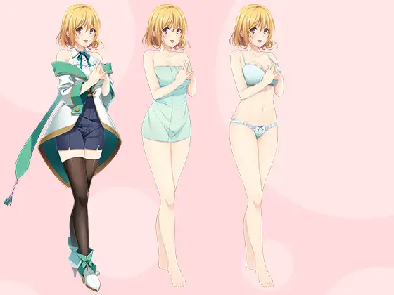 【立ち絵素材】金髪ショートの魔法使い少女 フルセットPSDパック サンプル画像 3