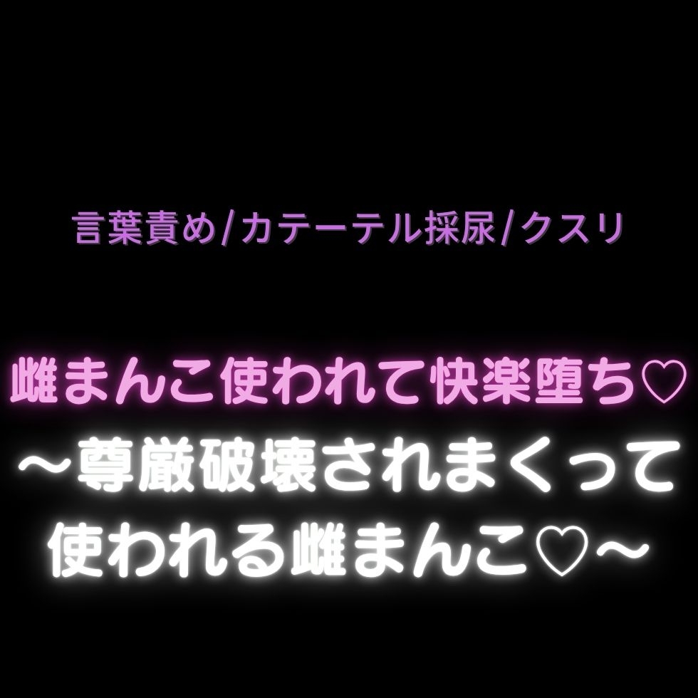 【言葉責め/カテーテル採尿/媚薬】雌まんこ使われて快楽堕ち♡〜尊厳破壊されまくって使われる雌まんこ♡〜-1画像