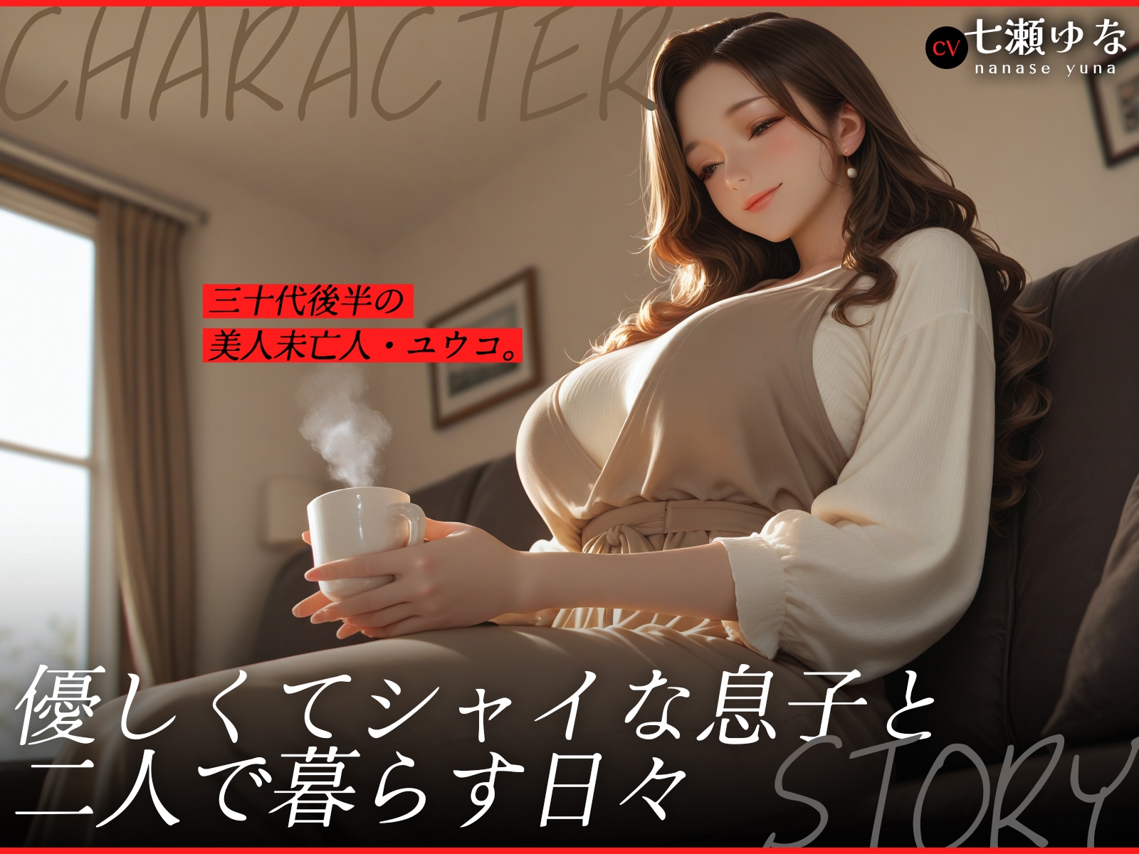 【隣人+息子×未亡人】未亡人ママは息子の目の前で隣人チンポに堕ちる【イラスト×動画×朗読ボイス】_1