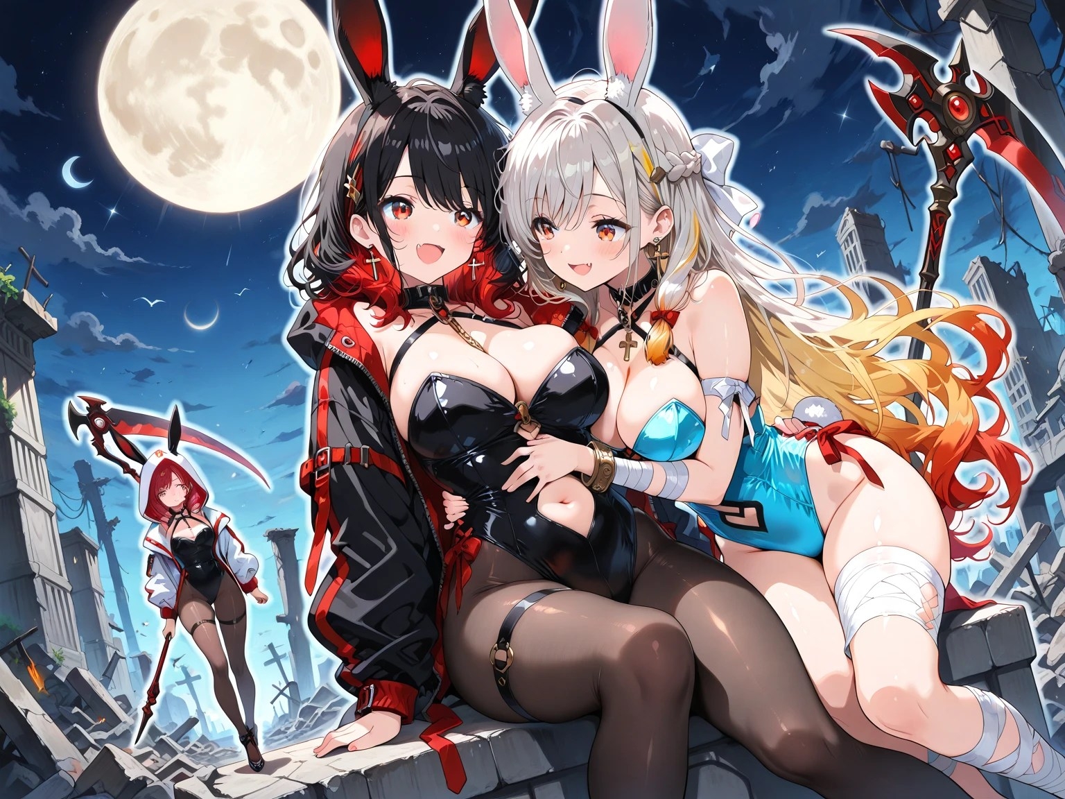黒タイツ美少女イラスト集10モン娘編2 画像1