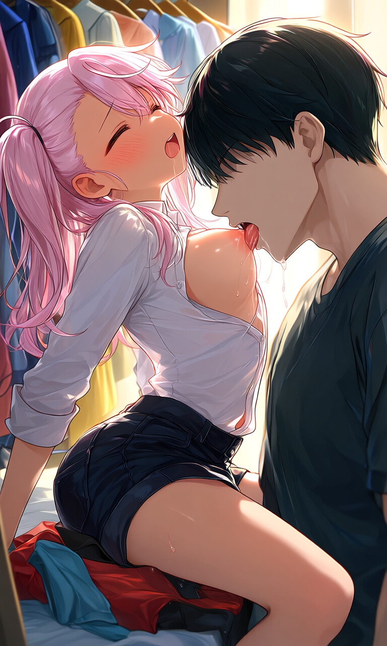 クローゼットで妹の処女まんこ開発！「ダメ///彼氏がいるの、にぃ♡♡♡」デート前の妹が兄のデカチンポに喘ぐ！悶える！? 画像2