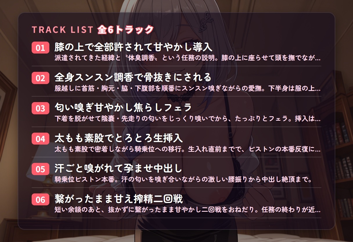 【嗅ぎ甘やかし×匂い調香】クーデレ未来人妻調香師の全身スンスン孕ませご奉仕フェラ ～あなたの匂いごと飲み干して搾精されちゃう♡～(全91分) thumbnail 3