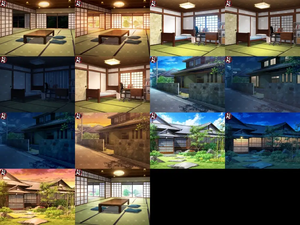 【再販素材パッケージ】みにくる背景CG素材集『お家まるごとパック』part01-和風建築- サンプル画像 2