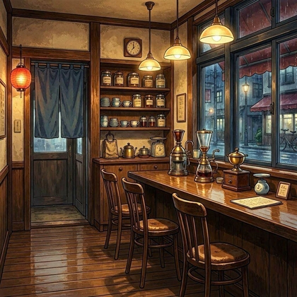 昭和レトロな喫茶店の背景素材集
