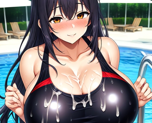 競泳水着ぶっかけ