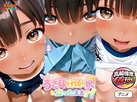 【アニメ】うさみみ日焼け娘と立ったままHしたい！〜対面立位〜【60fps】 ジャケット画像