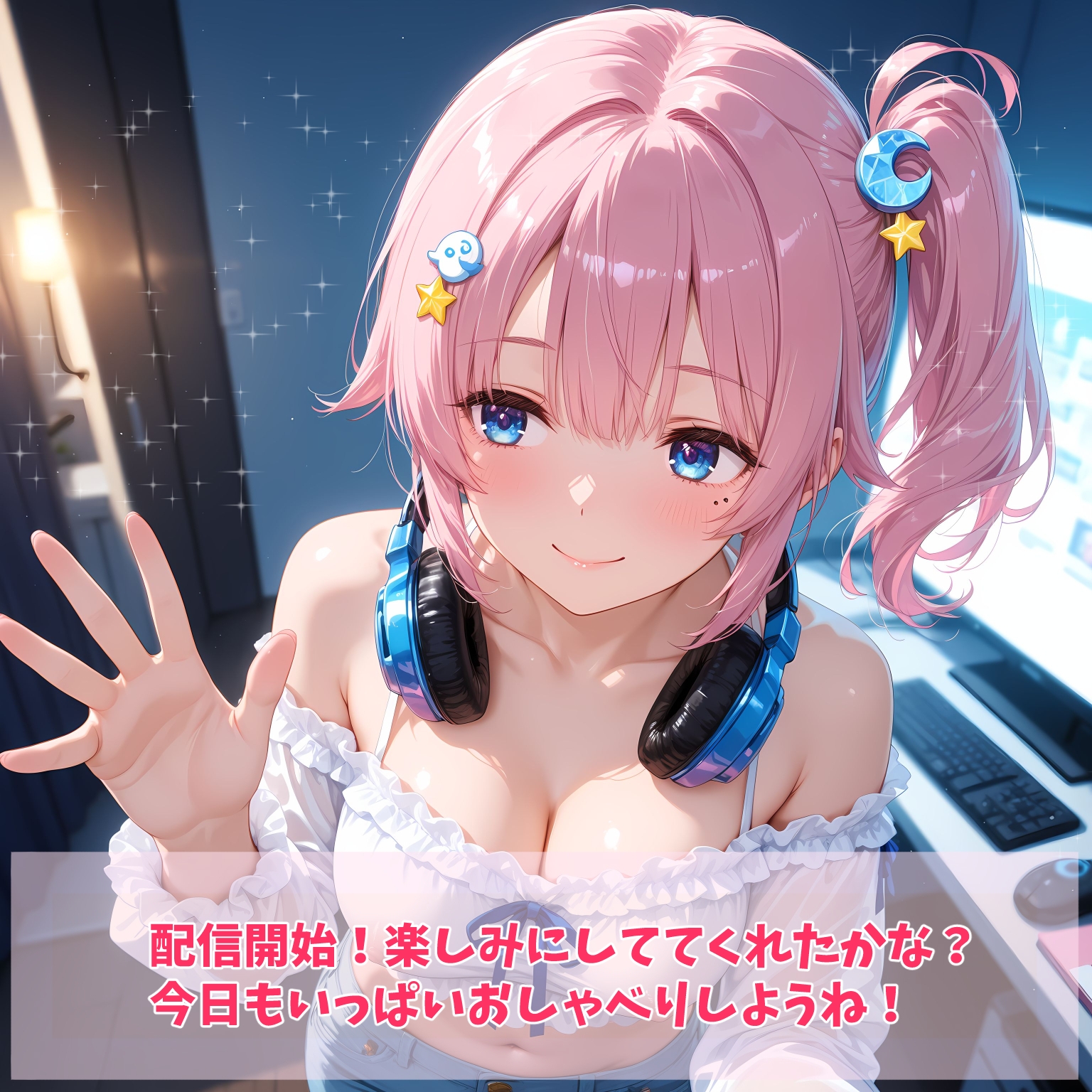 桃月ゆらの中出し配信中CG 画像1