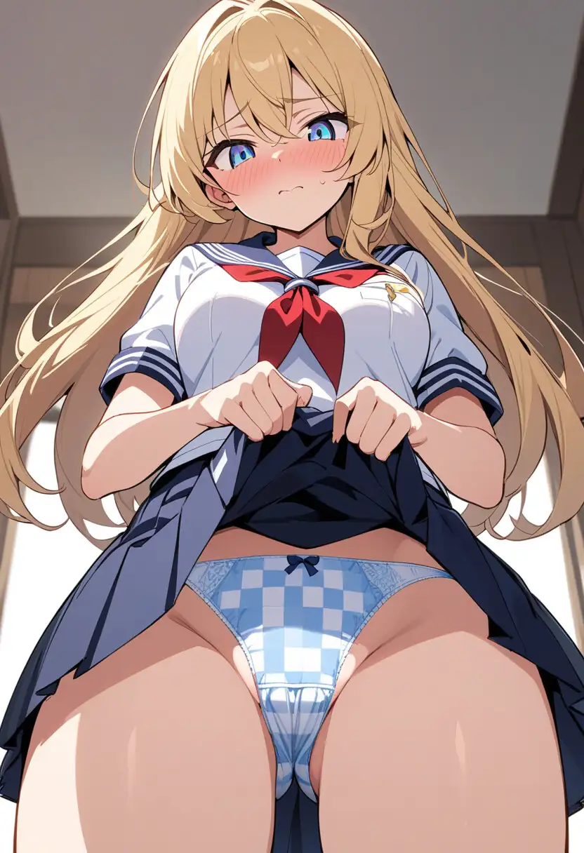 セーラー服でスカートたくし上げパンチラ200枚 サンプル画像 10
