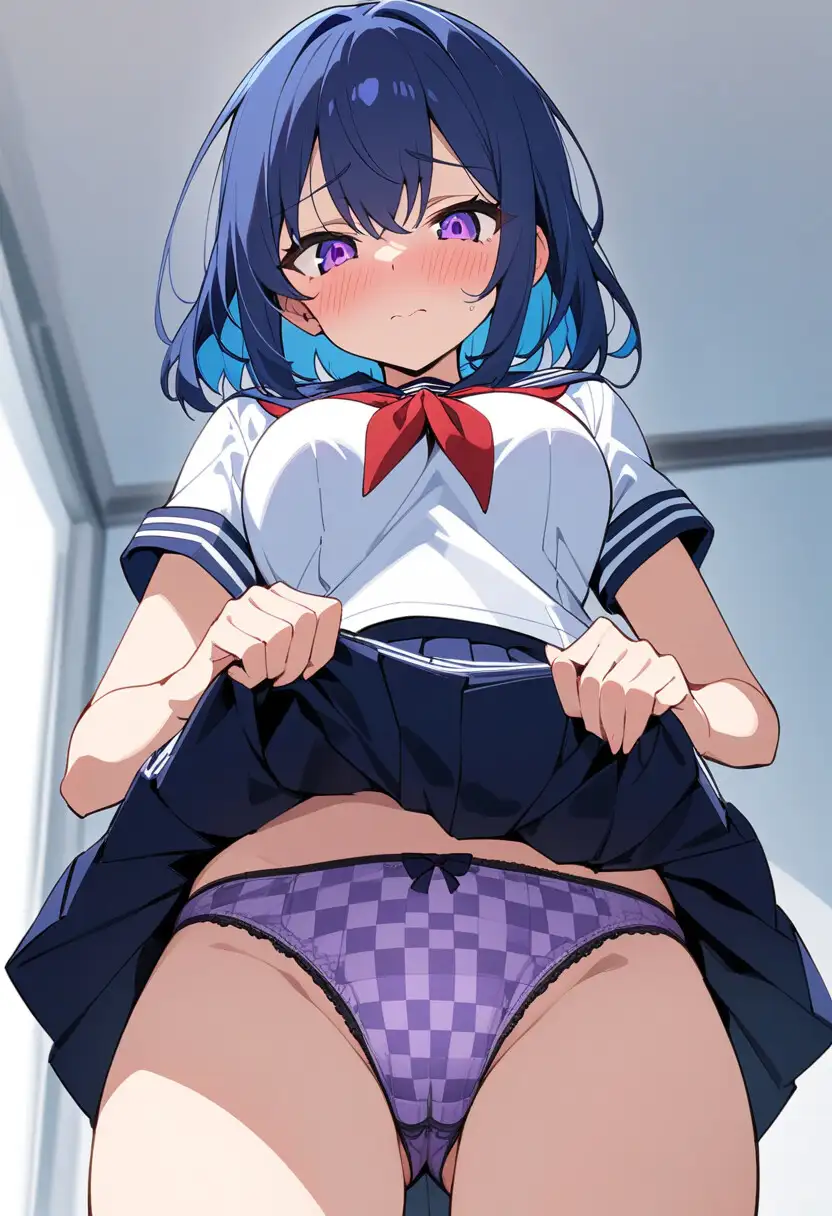 セーラー服でスカートたくし上げパンチラ200枚 サンプル画像 5