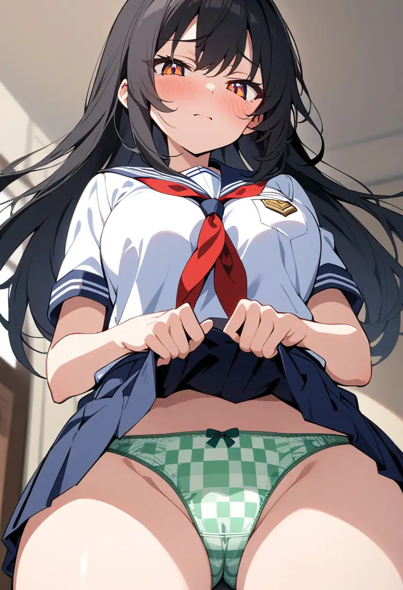セーラー服でスカートたくし上げパンチラ200枚 サンプル画像 8