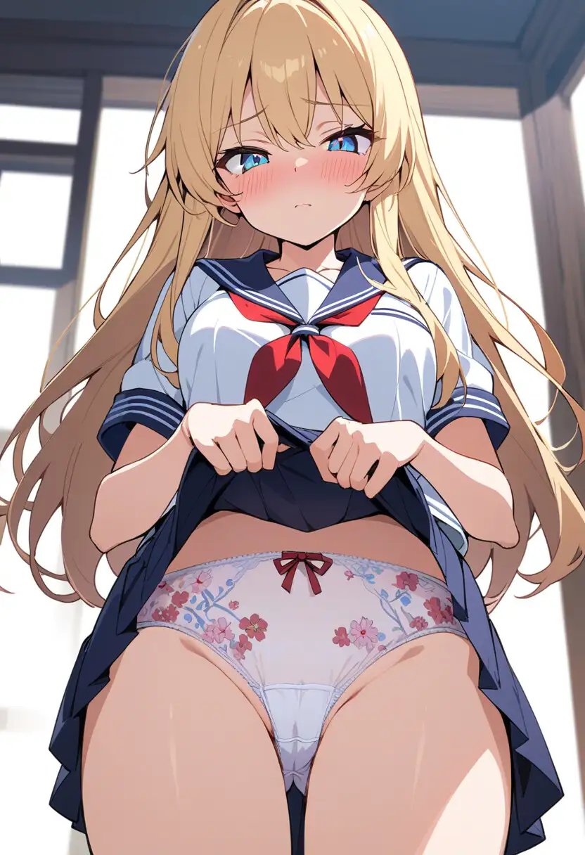 セーラー服でスカートたくし上げパンチラ200枚 サンプル画像 9
