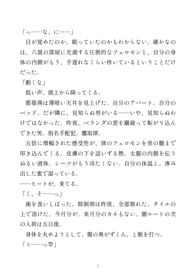 指名手配中のαの逃亡犯が逃げ込んだアパートにΩカントが一人暮らしをしていて「通報する前にお前のヒートが来るな」と人質のまま番にされる話 [ヘブン] | DLsiteがるまに 3