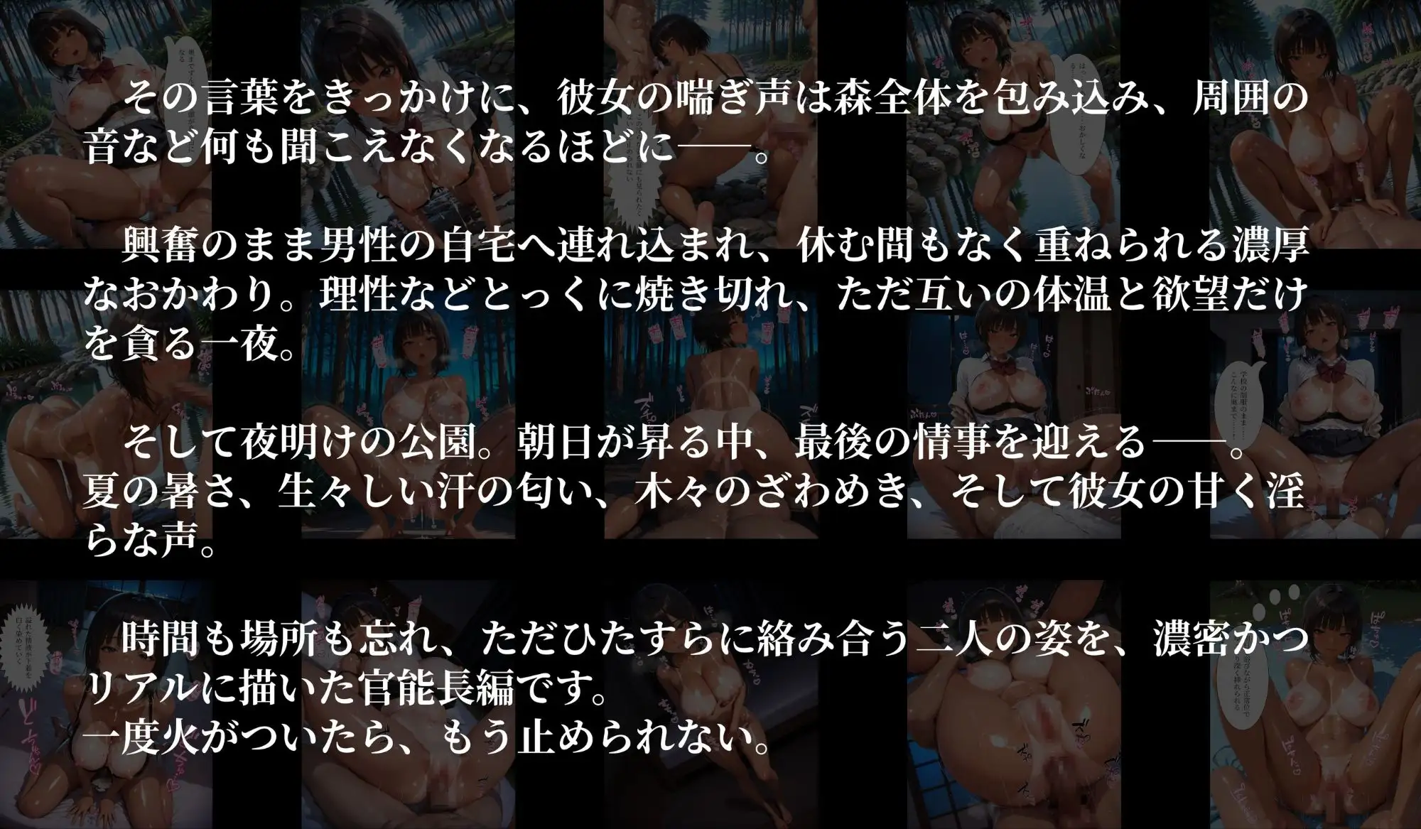 [500枚の4K高画質(セリフあり)]森夏生姦〜汗だく女生徒と朝まで野生交尾〜 サンプル画像 3