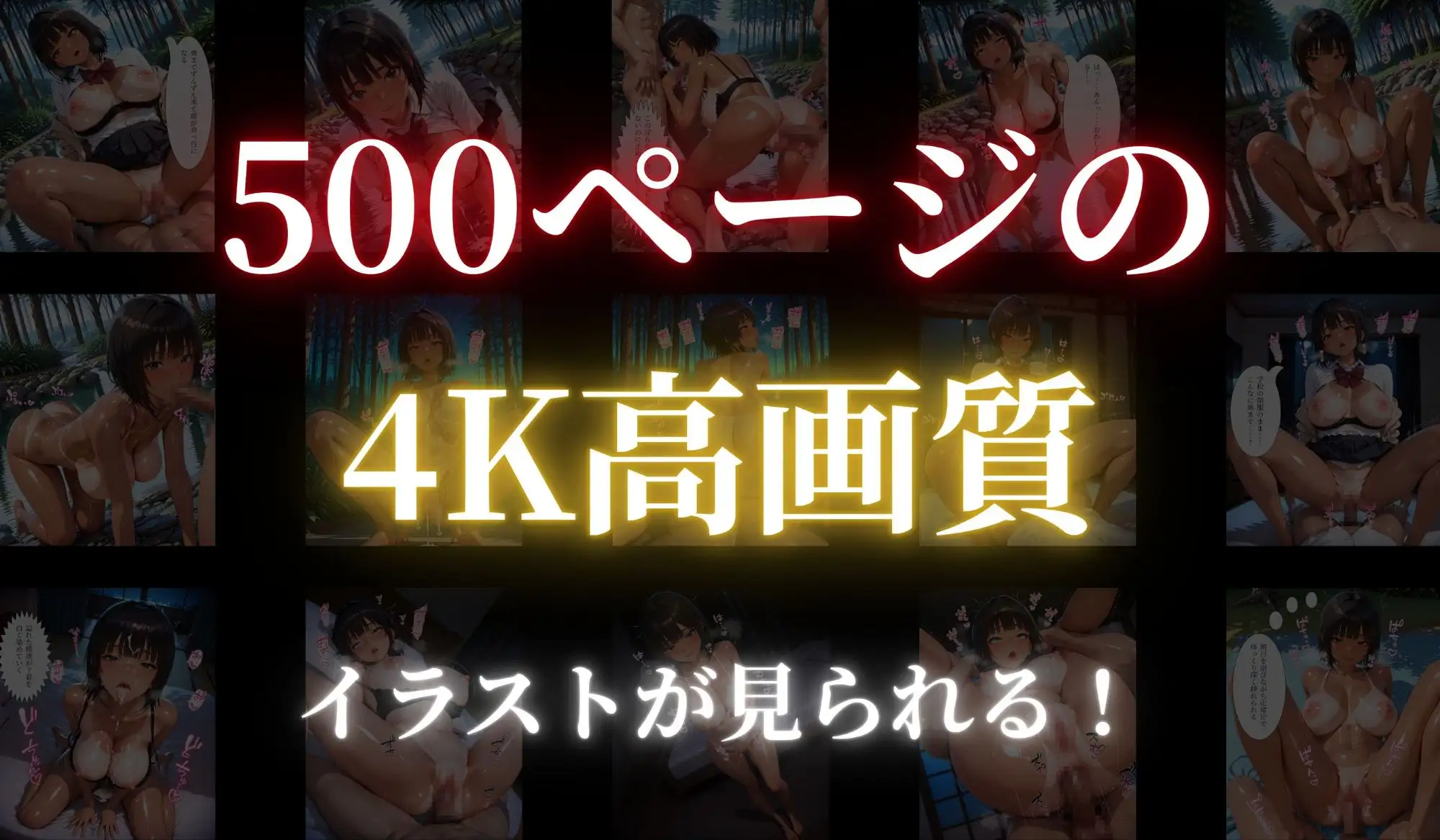 [500枚の4K高画質(セリフあり)]森夏生姦〜汗だく女生徒と朝まで野生交尾〜 サンプル画像 4