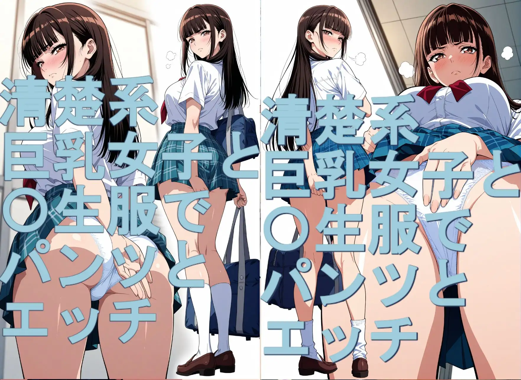 清楚系巨乳J〇と〇生服でパンツとエッチ サンプル画像 10