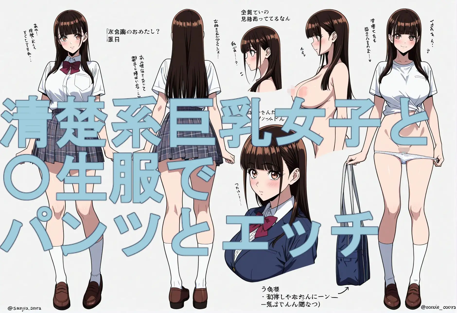 清楚系巨乳J〇と〇生服でパンツとエッチ サンプル画像 3
