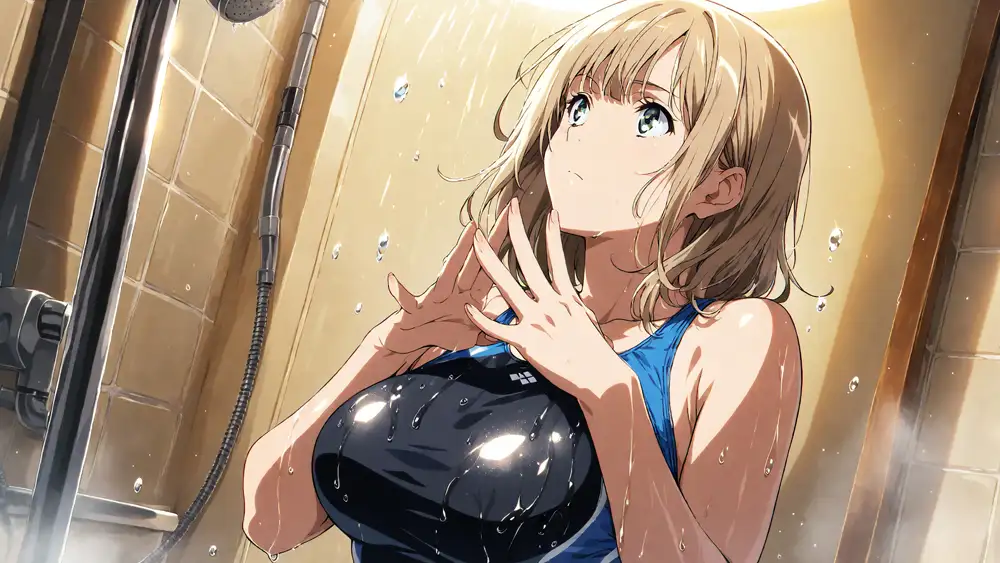 爆乳茶髪紫髪水泳美少女が熱血教師と水着姿孕ませ交尾【4K】 サンプル画像 2