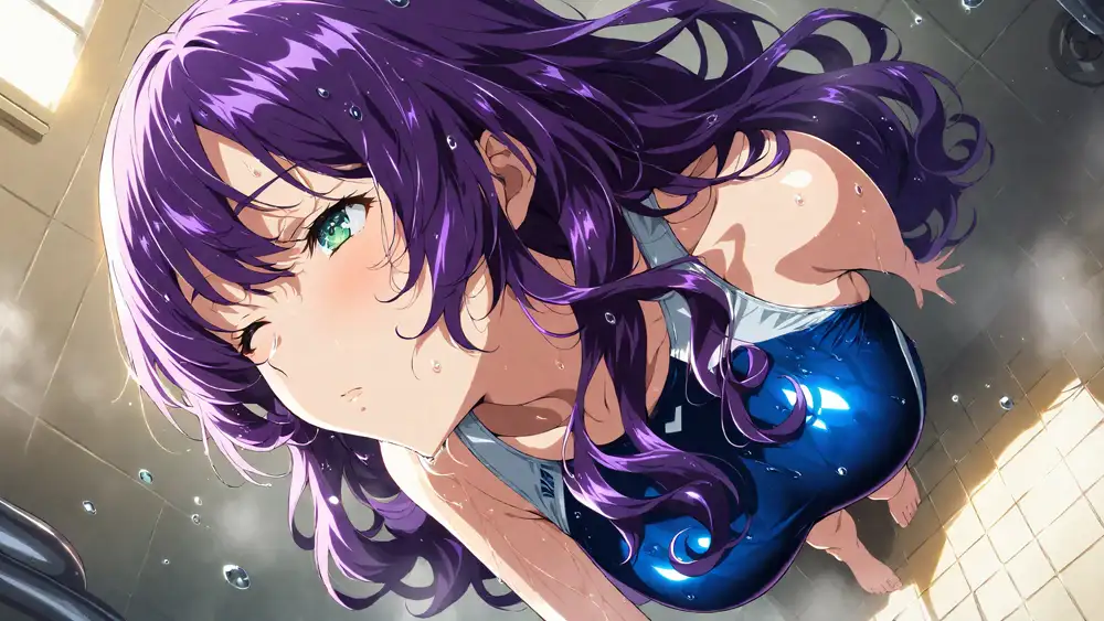 爆乳茶髪紫髪水泳美少女が熱血教師と水着姿孕ませ交尾【4K】 サンプル画像 3