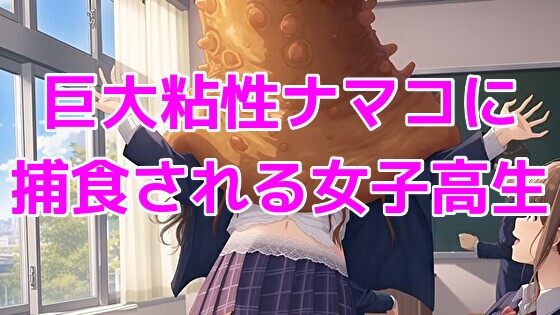 巨大粘性ナマコに捕食される女子高生