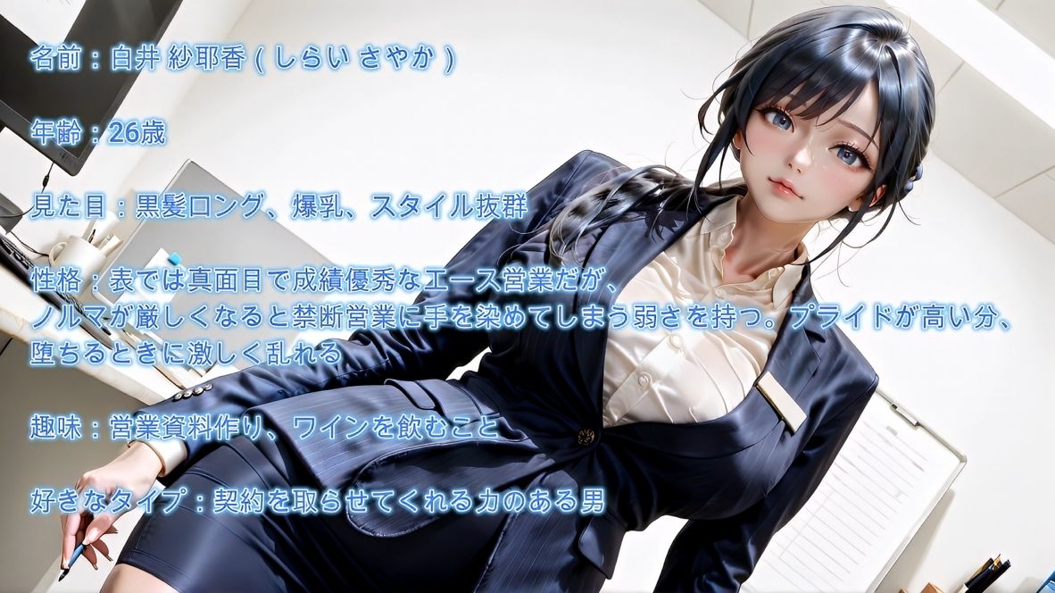 【4K】爆乳の保険営業OL。ノルマの為に禁断の枕営業で闇堕ち 画像1