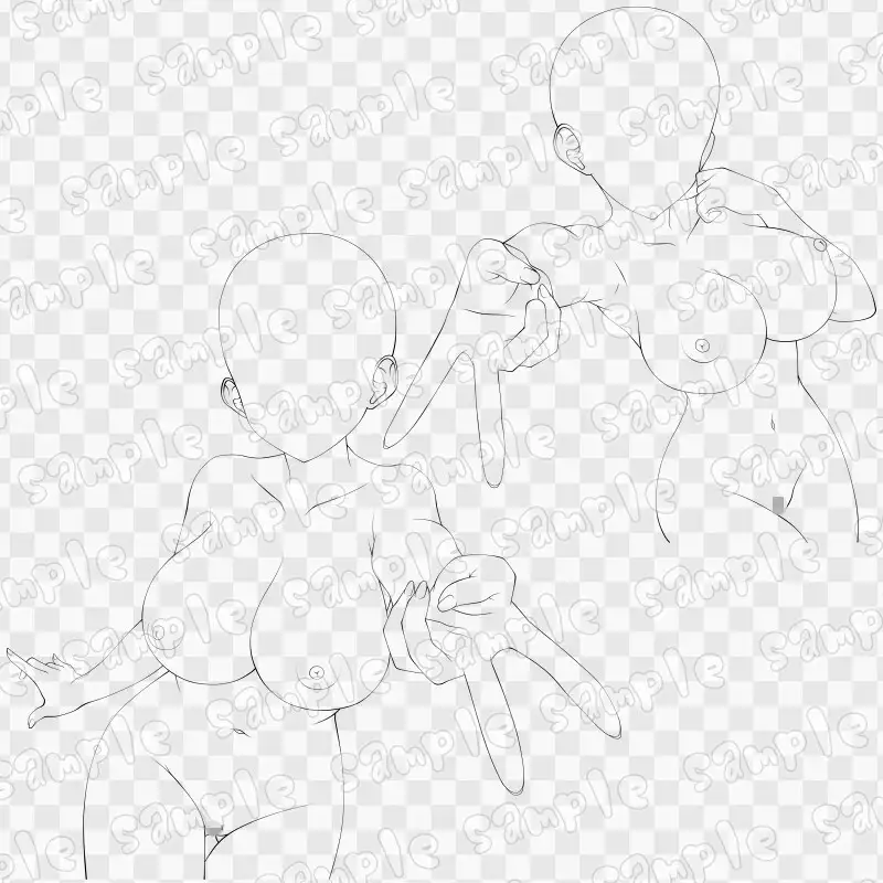 線画素材集[手]124 サンプル画像 2