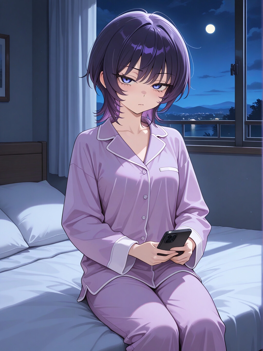 短髪紫髪の彼女と過ごす夜 ～部屋着から始まるふたりきりの時間～ 画像2