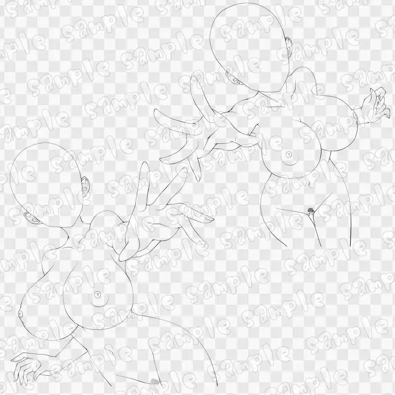 線画素材集[手]126 サンプル画像 2