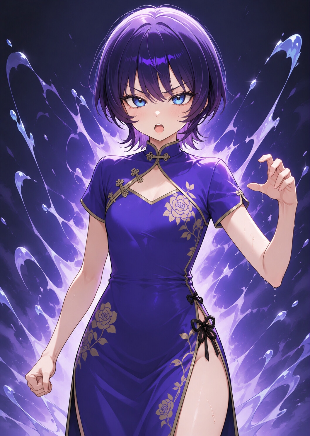 短髪紫髪の彼女はゲームの中でスライムに敗北する ~チャイナ服アバターの末路~ サンプル2