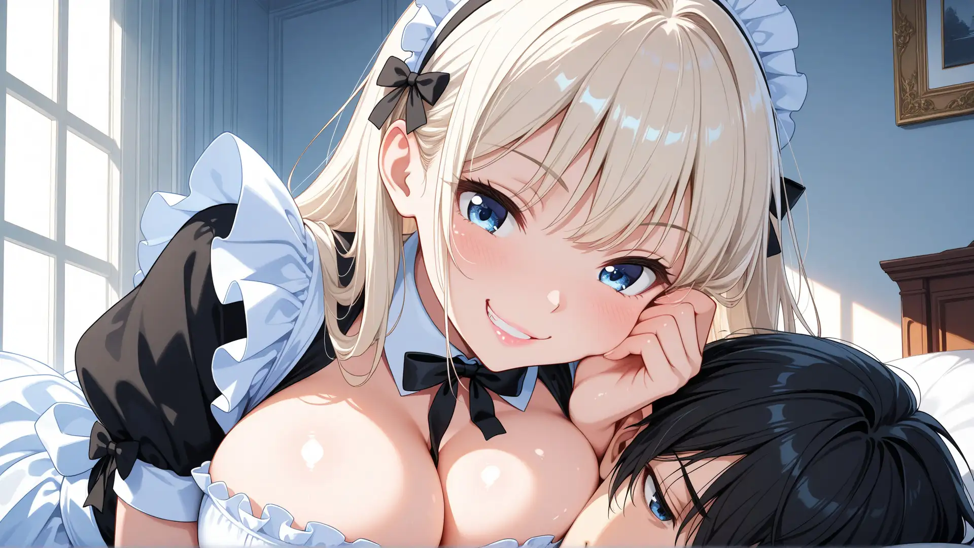 からかい上手な巨乳メイドがオヤジに寝取られたので、童貞の僕が寝取り返した話 サンプル画像 7