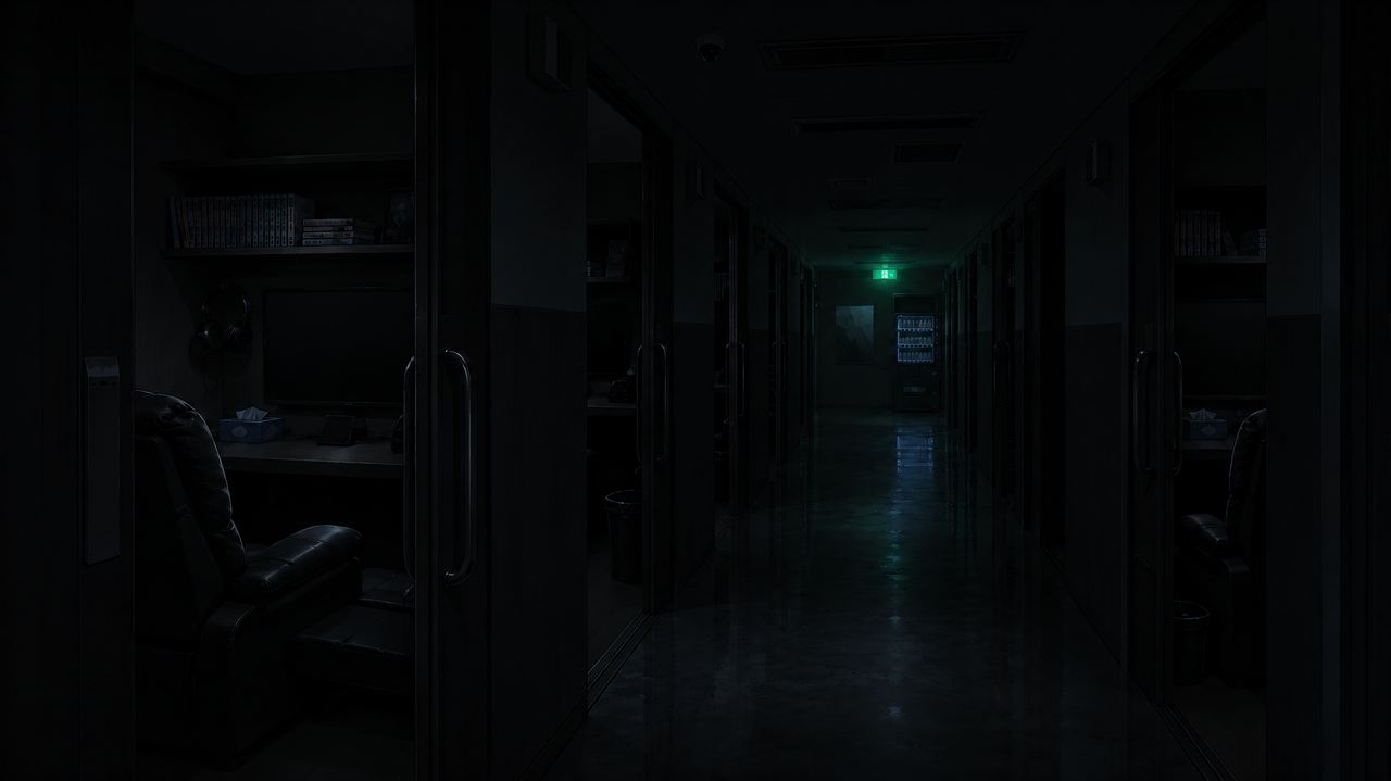 だれもいない深夜のネットカフェ|背景差分素材60枚【TRPG/CoC】 画像2