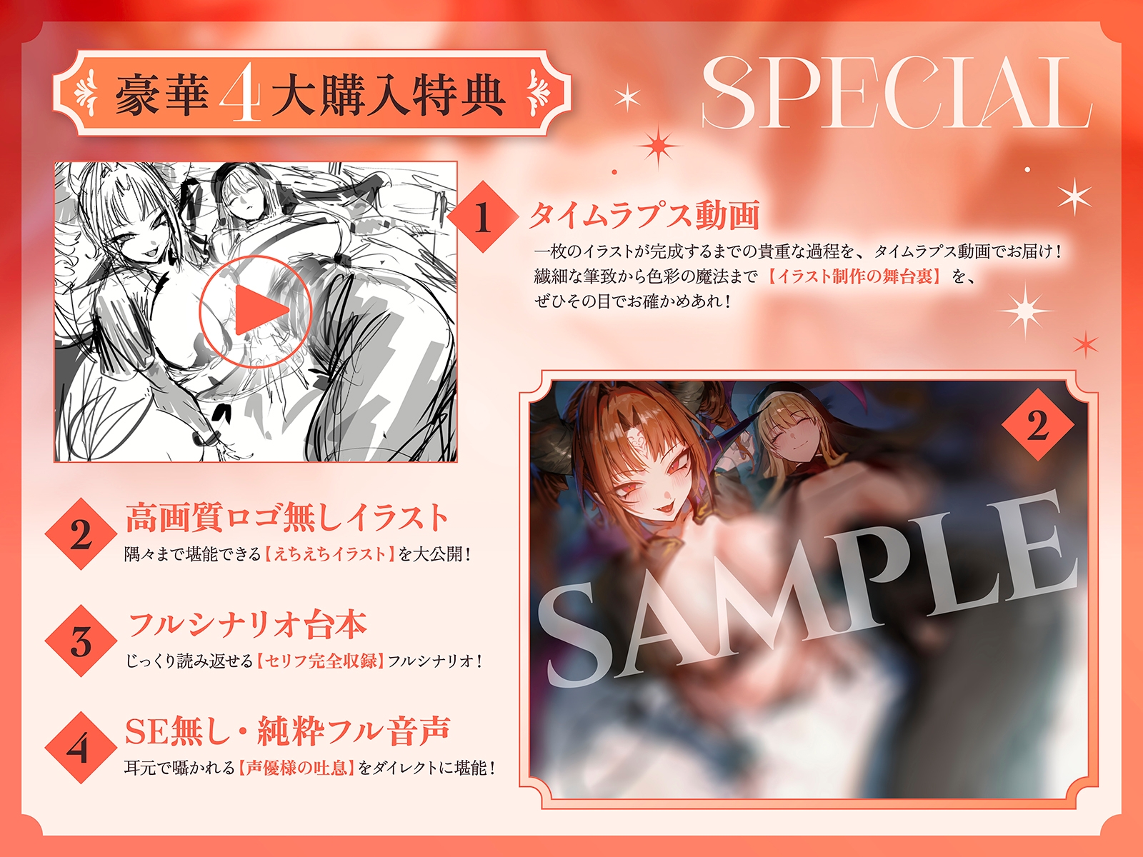 【淫乱・レズバトル】デカパイシスターvsデカ乳○リサキュバス～村人達とのドスケベセックスを独占するのはどっちだー！?～【KU100】 画像4
