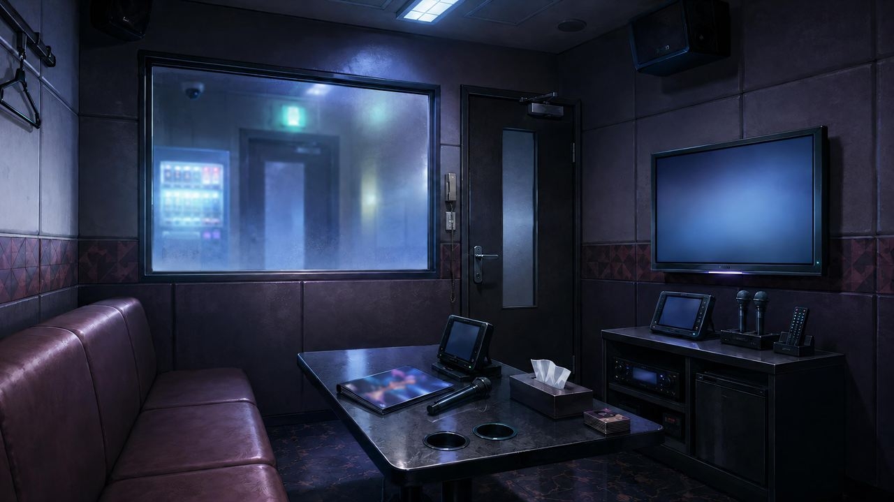 だれもいない深夜のカラオケボックス|背景差分素材60枚【TRPG/CoC】 画像1
