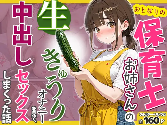 おとなりの保育士お姉さんの生きゅうりオナニーを見て、中出しセックスしまくった話 ジャケット画像