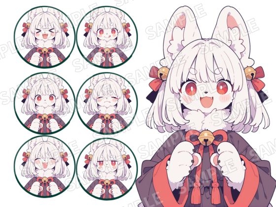 立ち絵素材_白いケモノ娘