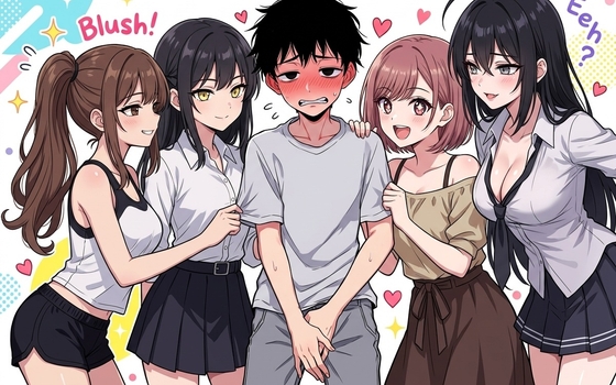 幼馴染と後輩達にからかわれる短小童貞男子