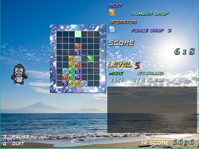 嗚呼 電卓インベーダー的 落ち物ゲーの様な GAME 画像2